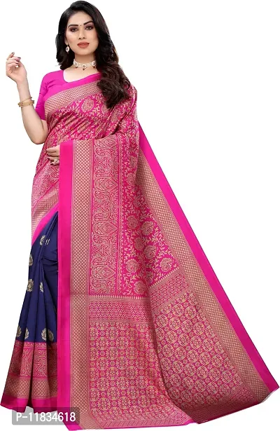 Beautiful Cotton Silk Saree with Blouse Piece-thumb0