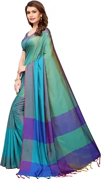 Beautiful Cotton Silk Saree with Blouse Piece-thumb1