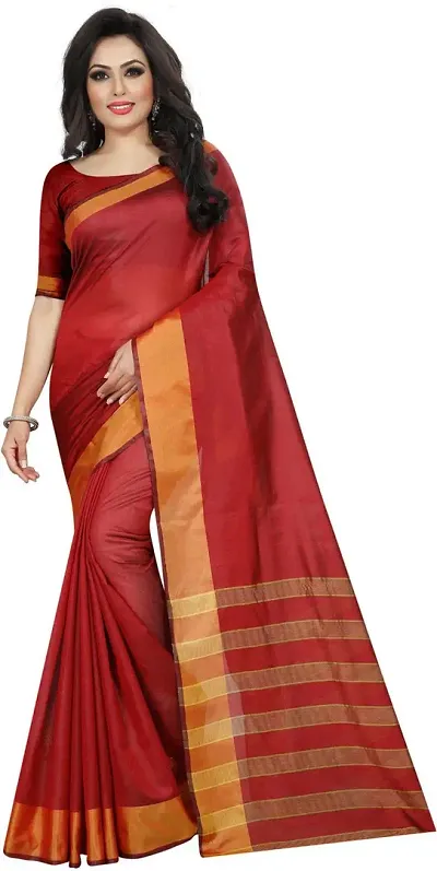 Elegant Cotton Silk Saree with Blouse piece 