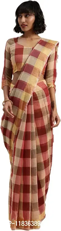 Beautiful Cotton Blend Saree with Blouse Piece-thumb0