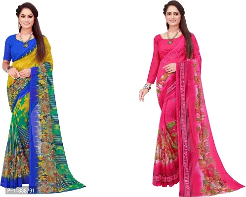 Beautiful Georgette Saree with Blouse Piece Pack Of 2-thumb0