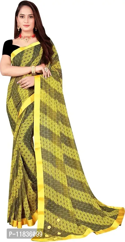 Beautiful Lycra Saree with Blouse Piece-thumb0