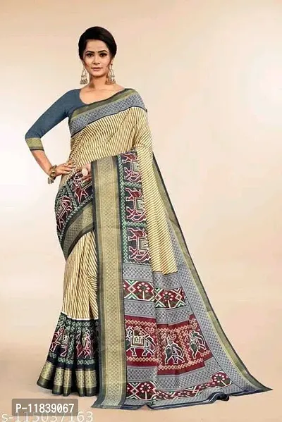 Beautiful Art Silk Saree with Blouse Piece