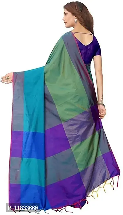 Beautiful Silk Blend Saree with Blouse Piece-thumb2