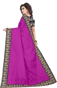 Beautiful Silk Blend Saree with Blouse Piece-thumb1