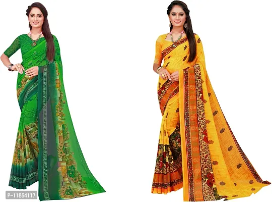 Beautiful Georgette Saree With Blouse Piece Pack Of 2-thumb0