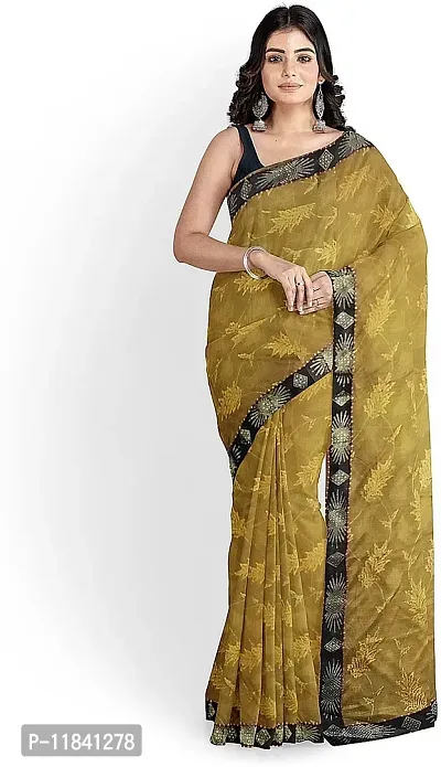 Beautiful Cotton Blend Saree with Blouse piece-thumb3