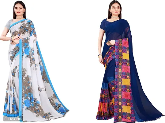 Beautiful Georgette Saree with Blouse Piece Pack Of 2