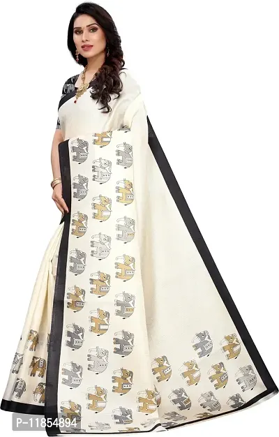 Beautiful Art Silk Saree with Blouse piece-thumb2