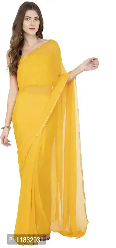 Beautiful Chiffon Saree with Blouse Piece-thumb0