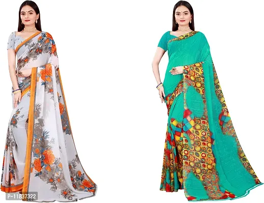 Beautiful Georgette Saree with Blouse Piece Pack Of 2