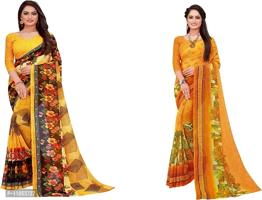 Beautiful Georgette Saree With Blouse Piece Pack Of 2-thumb0