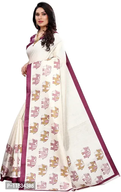 Beautiful Art Silk Saree with Blouse Piece-thumb2