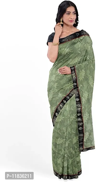 Beautiful Lycra Saree with Blouse Piece-thumb0