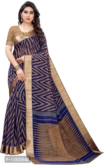 Beautiful Art Silk Saree with Blouse Piece-thumb0