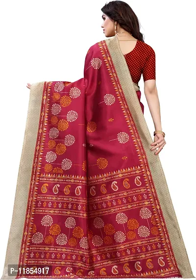 Beautiful Art Silk Saree with Blouse piece-thumb2