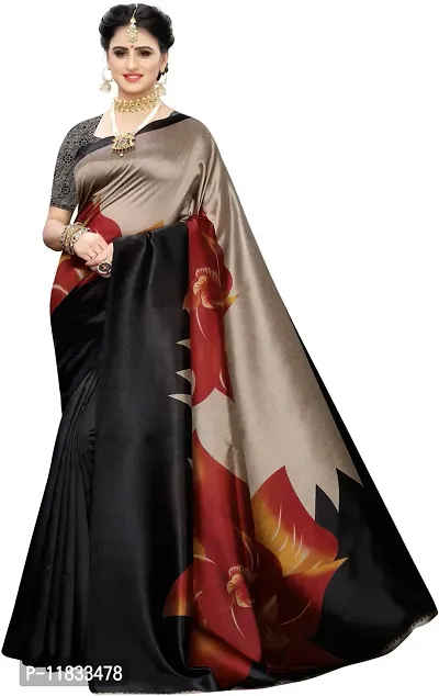 Beautiful Art Silk Saree with Blouse Piece-thumb0