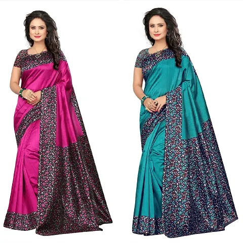 New In Art Silk Saree with Blouse piece 