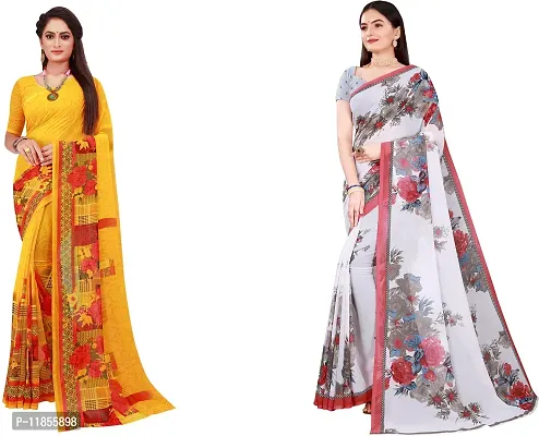 Beautiful Georgette Saree With Blouse Piece Pack Of 2-thumb0