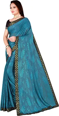 Beautiful Lycra Saree with Blouse Piece-thumb1