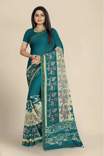 Todaydeal Women Georgette Foil Saree With Unstithed Blouse(Fl-Georgette59, Free Size)