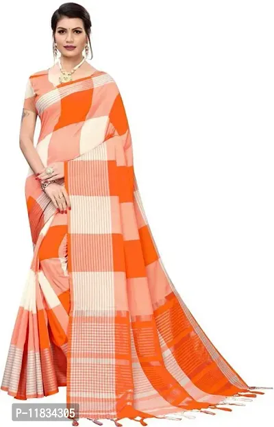 Beautiful Silk Blend Saree with Blouse Piece-thumb0