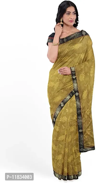 Beautiful Lycra Saree with Blouse Piece-thumb0