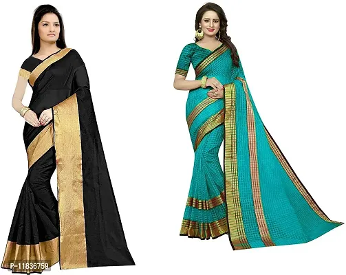 Beautiful Georgette Saree with Blouse Piece Pack Of 2-thumb0