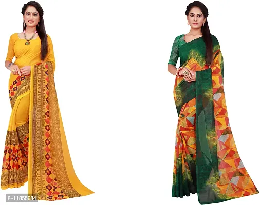 Beautiful Georgette Saree With Blouse Piece Pack Of 2-thumb0