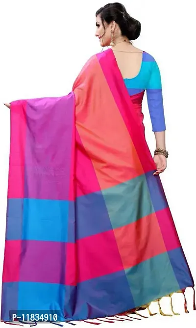 Beautiful Cotton Silk Saree with Blouse Piece-thumb2