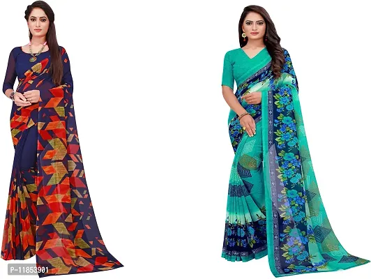 Beautiful Georgette Saree With Blouse Piece Pack Of 2-thumb0