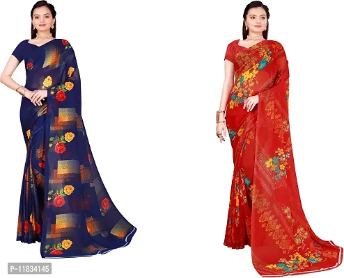 Beautiful Georgette Saree with Blouse Piece Pack Of 2