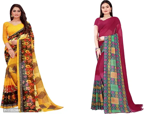 Beautiful Georgette Saree With Blouse Piece Pack Of 2-thumb0