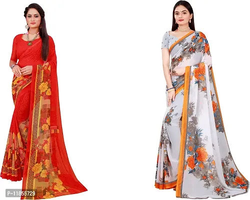 Beautiful Georgette Saree With Blouse Piece Pack Of 2-thumb0