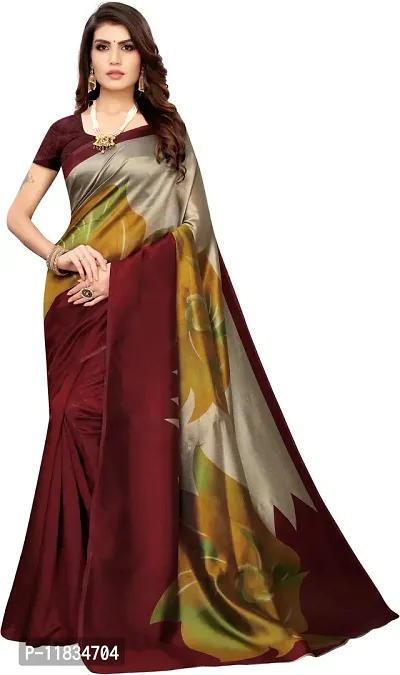 Beautiful Art Silk Saree with Blouse Piece-thumb0