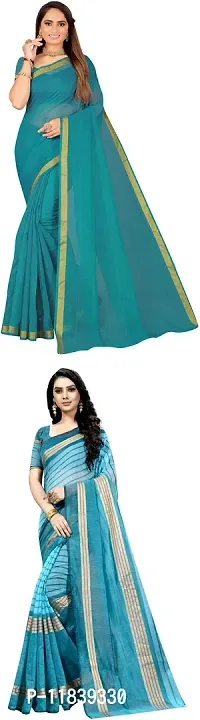 Beautiful Art Silk Saree With Blouse Piece Pack Of 2