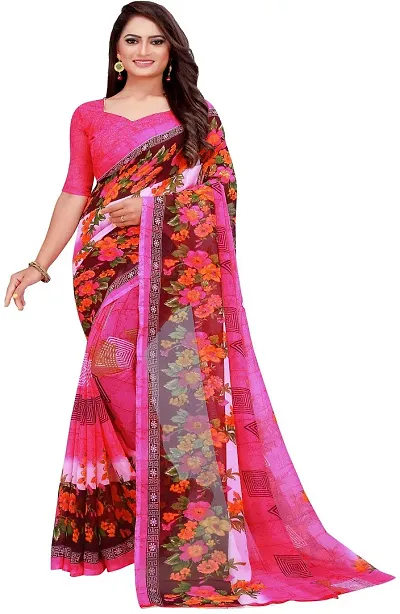 Glamorous Georgette Saree with Blouse piece 