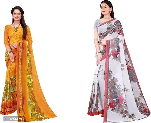 Beautiful Georgette Saree With Blouse Piece Pack Of 2-thumb0