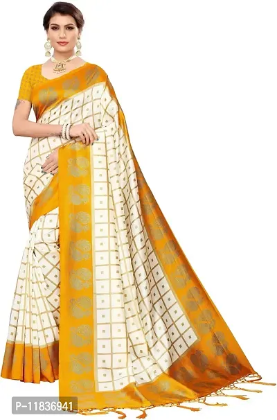 Beautiful Art Silk Saree with Blouse Piece-thumb0