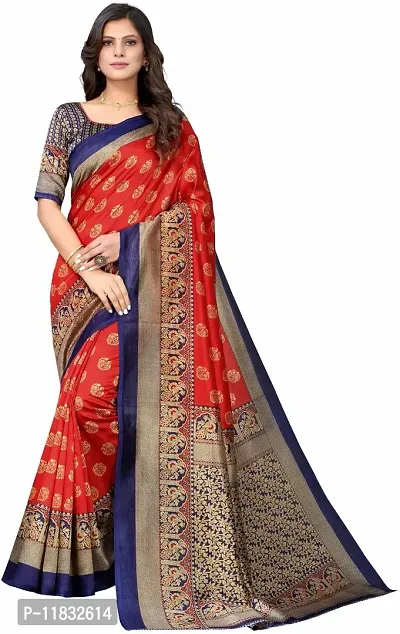 Beautiful Art Silk Saree with Blouse Piece-thumb0