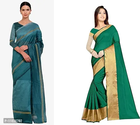 Beautiful Georgette Saree with Blouse Piece Pack Of 2-thumb0