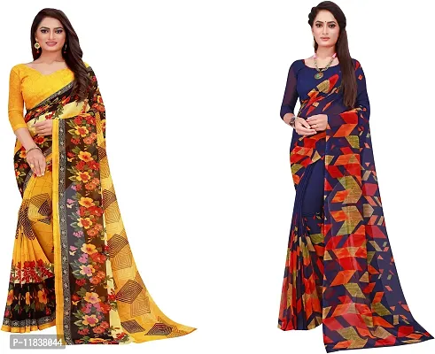 Beautiful Georgette Saree with Blouse Piece Pack Of 2