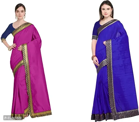 Beautiful Art Silk Saree With Blouse Piece Pack Of 2