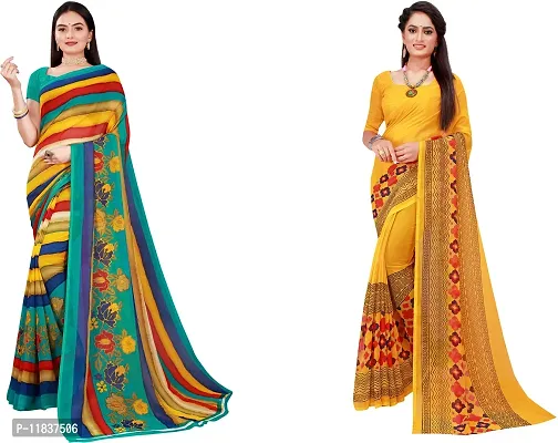 Beautiful Georgette Saree with Blouse Piece Pack Of 2-thumb0