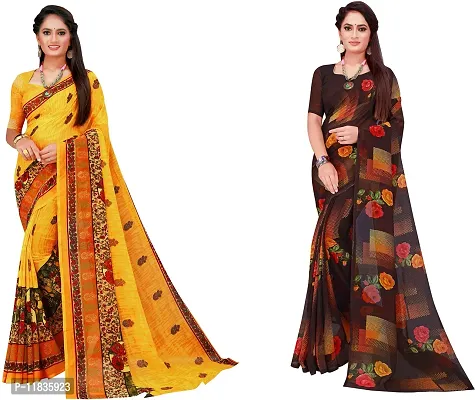 Beautiful Georgette Saree with Blouse Piece Pack Of 2