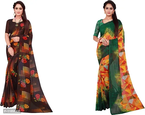 Beautiful Georgette Saree With Blouse Piece Pack Of 2-thumb0