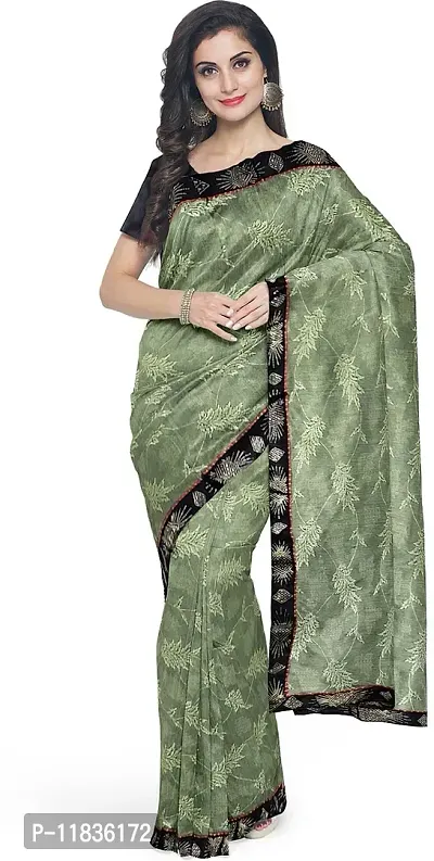 Beautiful Lycra Saree with Blouse Piece-thumb0