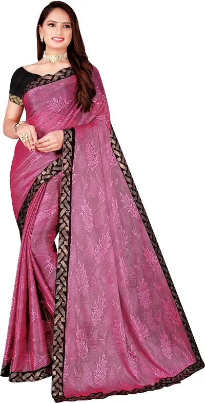 Stylish Lycra Bollywood Saree with Blouse piece For Women Pack Of 1