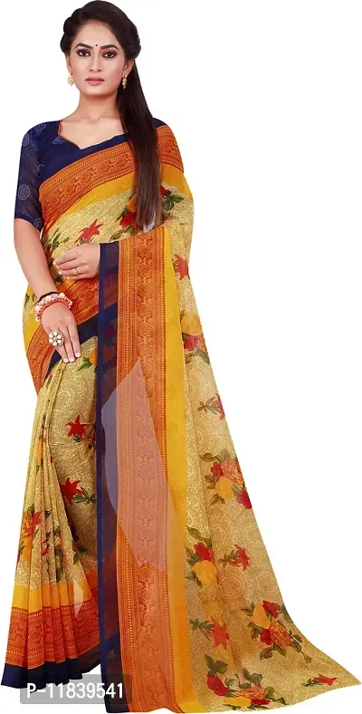 Beautiful Georgette Saree with Blouse piece-thumb0