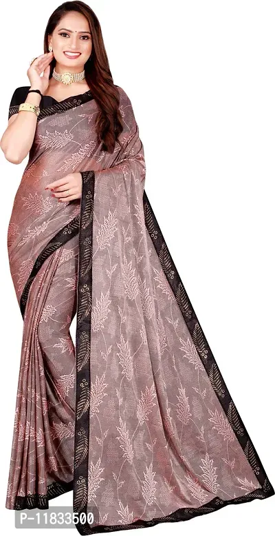 Beautiful Lycra Saree with Blouse Piece-thumb0